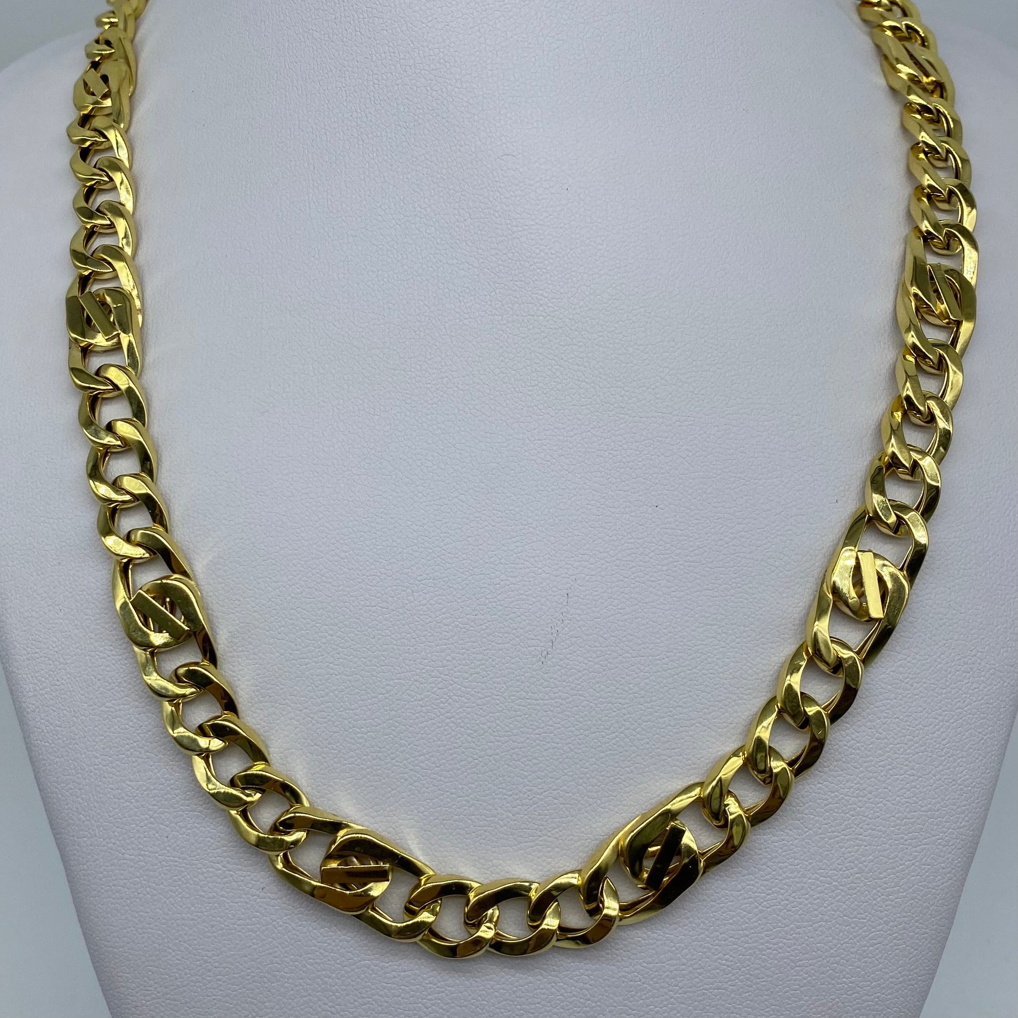 NEW 14K Gold Italian Fancy Link Chain