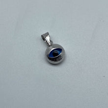 Load image into Gallery viewer, 10K White Gold Blue Eyed Evil Eye Pendant
