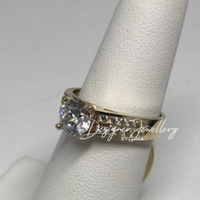 Load image into Gallery viewer, 10K Yellow Gold Cubic Zirconia Two Piece Bridal Set
