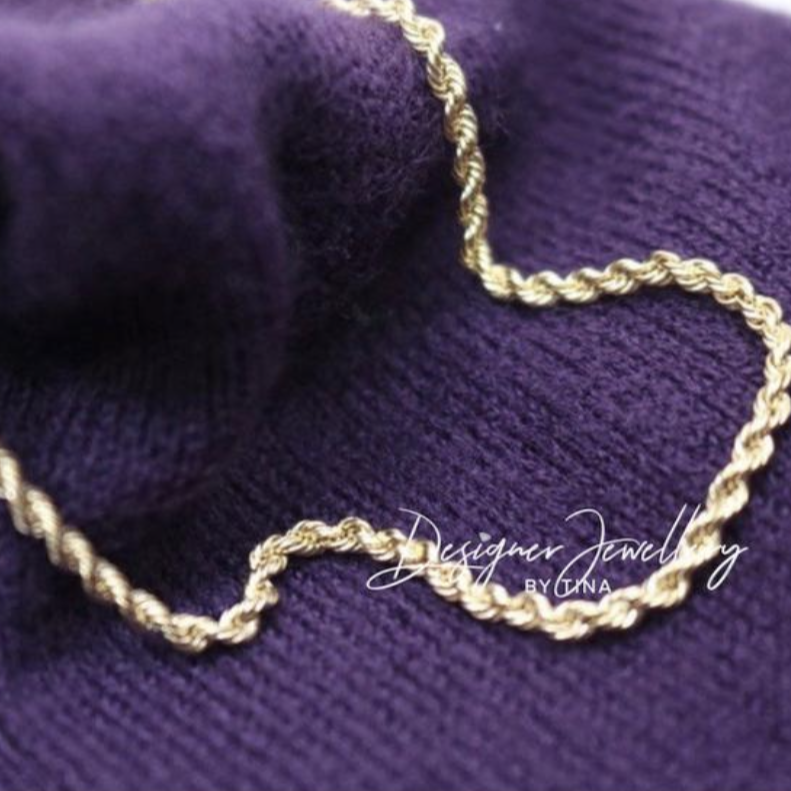 10K Gold 2.5 mm Rope Chain