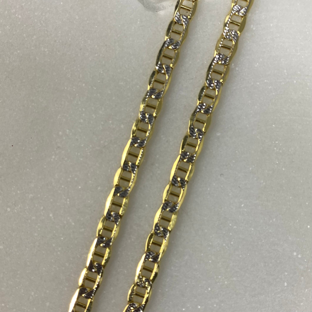 10K Two Tone Gold Marine Link Bracelet