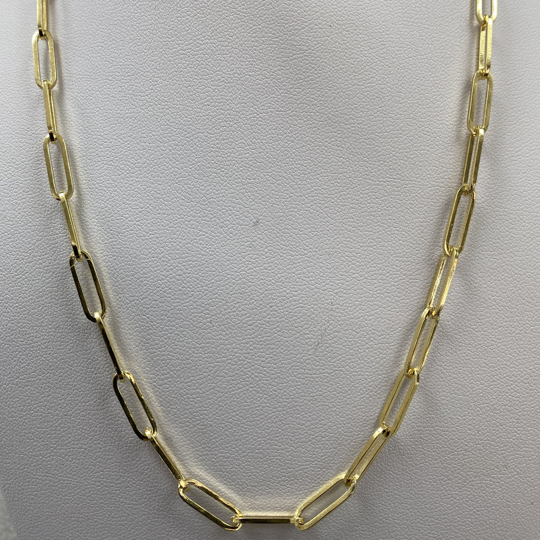 Solid Weight 10K Gold 4 mm Paperclip Chain