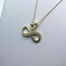 Load image into Gallery viewer, Medium 10K Gold Cubic Zirconia Infinity Necklace
