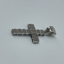 Load image into Gallery viewer, Mens 10K White Gold Diamonds Cross Pendant
