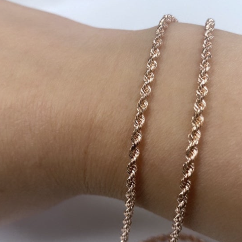 10K Rose Gold 2.5 mm Rope Chain