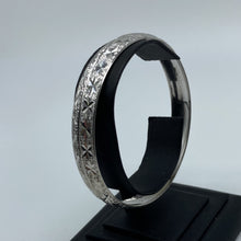 Load image into Gallery viewer, NEW 10K White Gold Solid Diamond Cut Bangle
