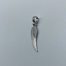 Load image into Gallery viewer, Solid 10K White Gold Angel Wing Pendant
