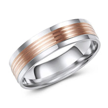 Load image into Gallery viewer, 10K White and Rose Gold Wedding Band
