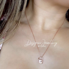 Load image into Gallery viewer, 10K Gold Personalized Micro Lock Necklace
