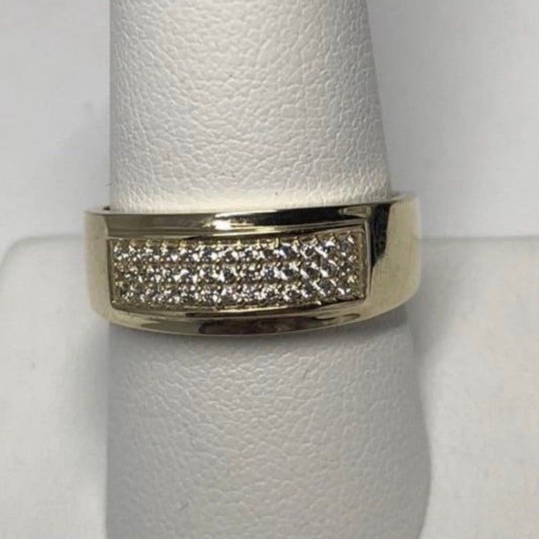 Gold Triple Row Micro Set Band