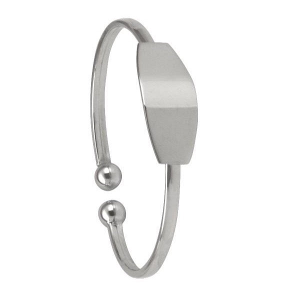 10K/14K/18K White Gold Baby/Toddler Engravable Bangle